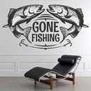 Gone Fishing Sign Logo Wall Sticker