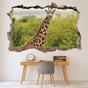 Giraffe 3D Hole In The Wall Sticker