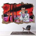 Graffiti Gangsta 3D Hole In The Wall Sticker