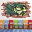 Graffiti Gremlin Red Brick 3D Hole In The Wall Sticker