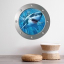 Great White Shark Porthole Wall Sticker