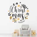 Gold & Black Design Christmas Wreath Wall Sticker