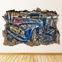 Graffiti Truck 3D Hole In The Wall Sticker