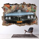 Graffiti Car 3D Hole In The Wall Sticker