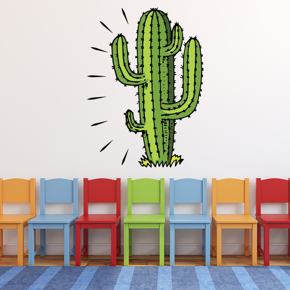 Green Cactus Wild West Wall Sticker