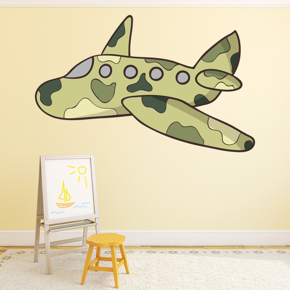 Green Army Airplane Wall Sticker
