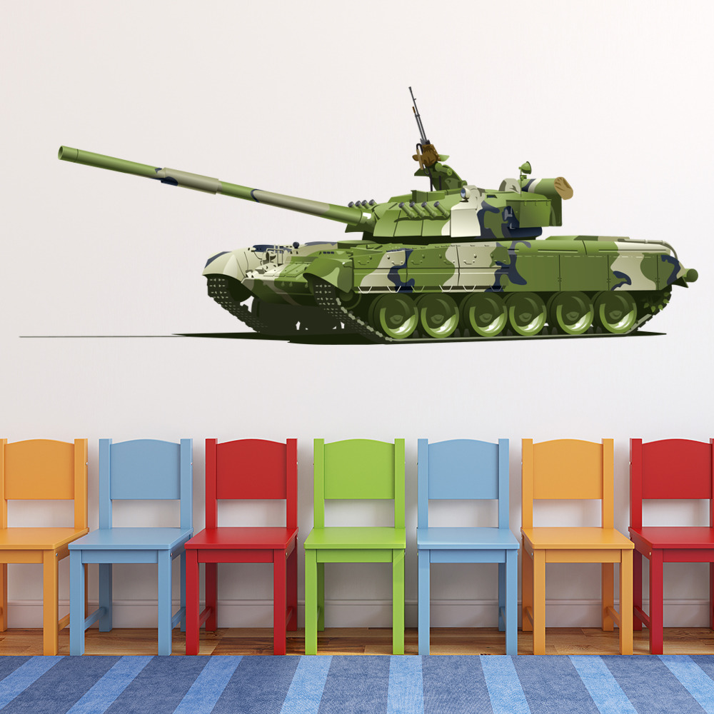 Green Army Tank Wall Sticker