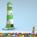Green Lighthouse Nautical Wall Sticker