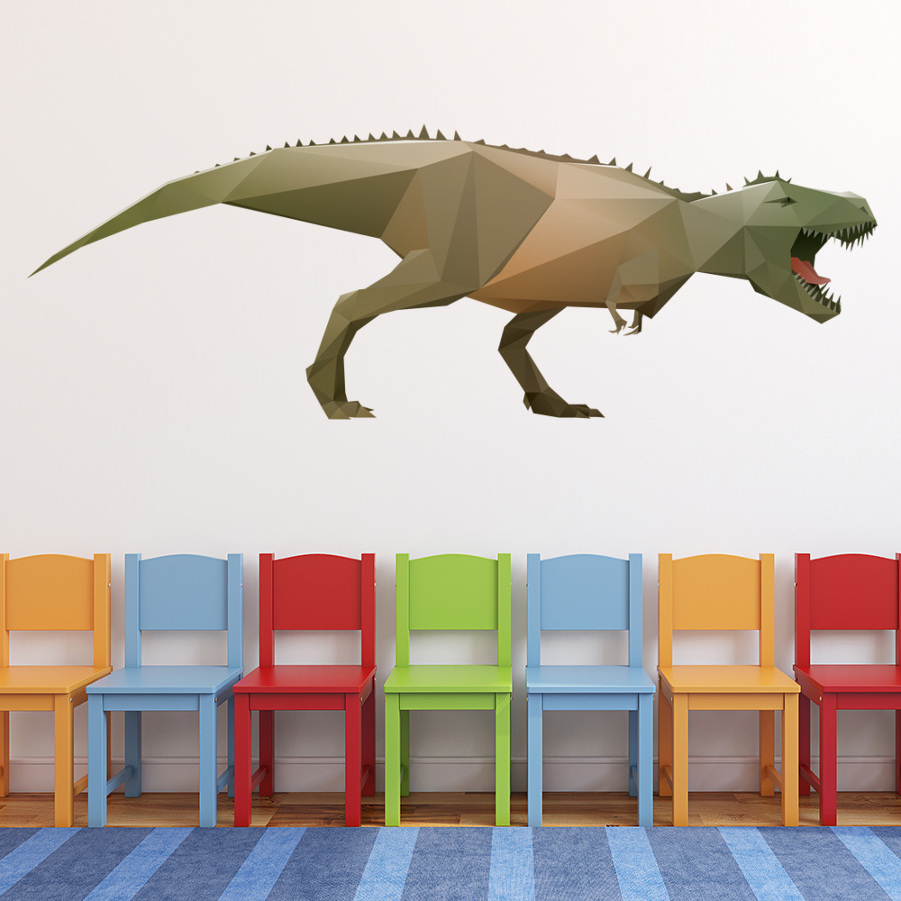 Green T-rex Geometric Wall Sticker