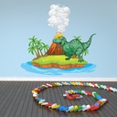 Green T-Rex Dinosaur Island Wall Sticker
