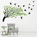 Green Tree Branch & Birds Wall Sticker