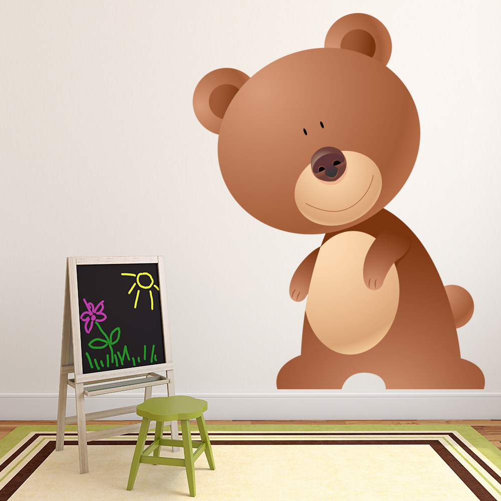 Happy Brown Bear Wall Sticker