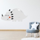 Grey Triceratops Dinosaur Wall Sticker - Mod5