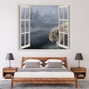 Grey Wolf 3D Window Wall Sticker