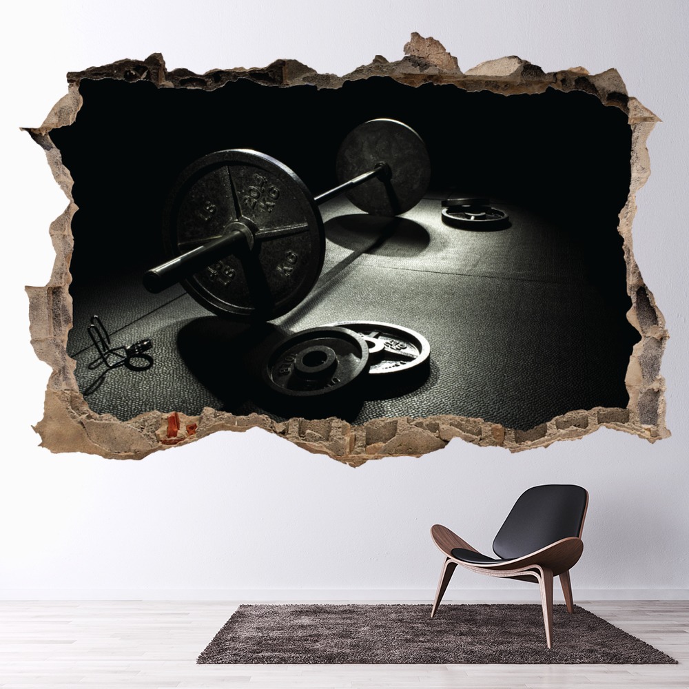 Gym Weights 3D Hole In The Wall Sticker