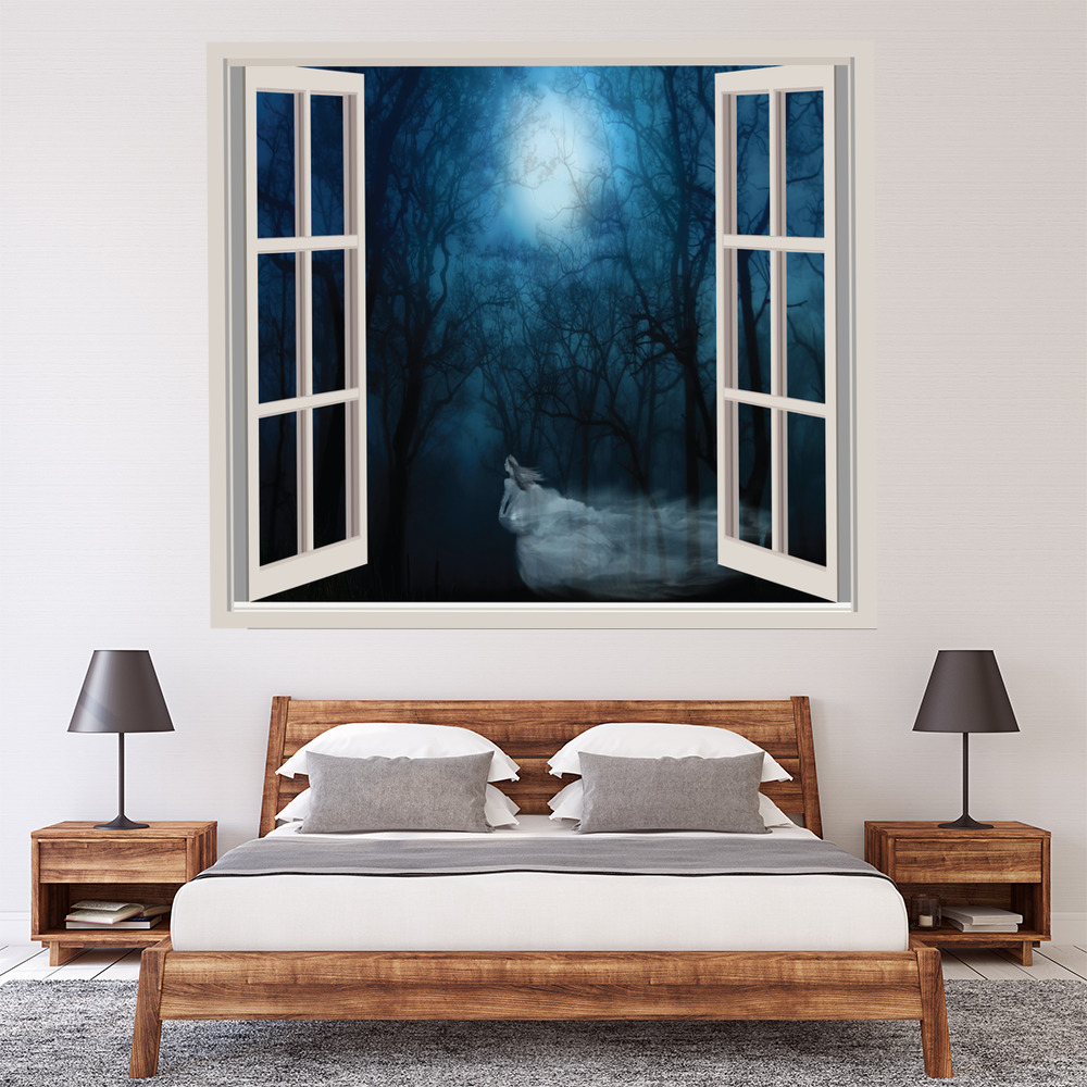 Haunted Forest 3D Window Wall Sticker