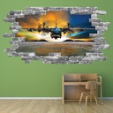 Hercules C130 Aircraft Grey Brick 3D Hole In The Wall Sticker