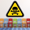Hazard Warning Danger Poison Wall Sticker