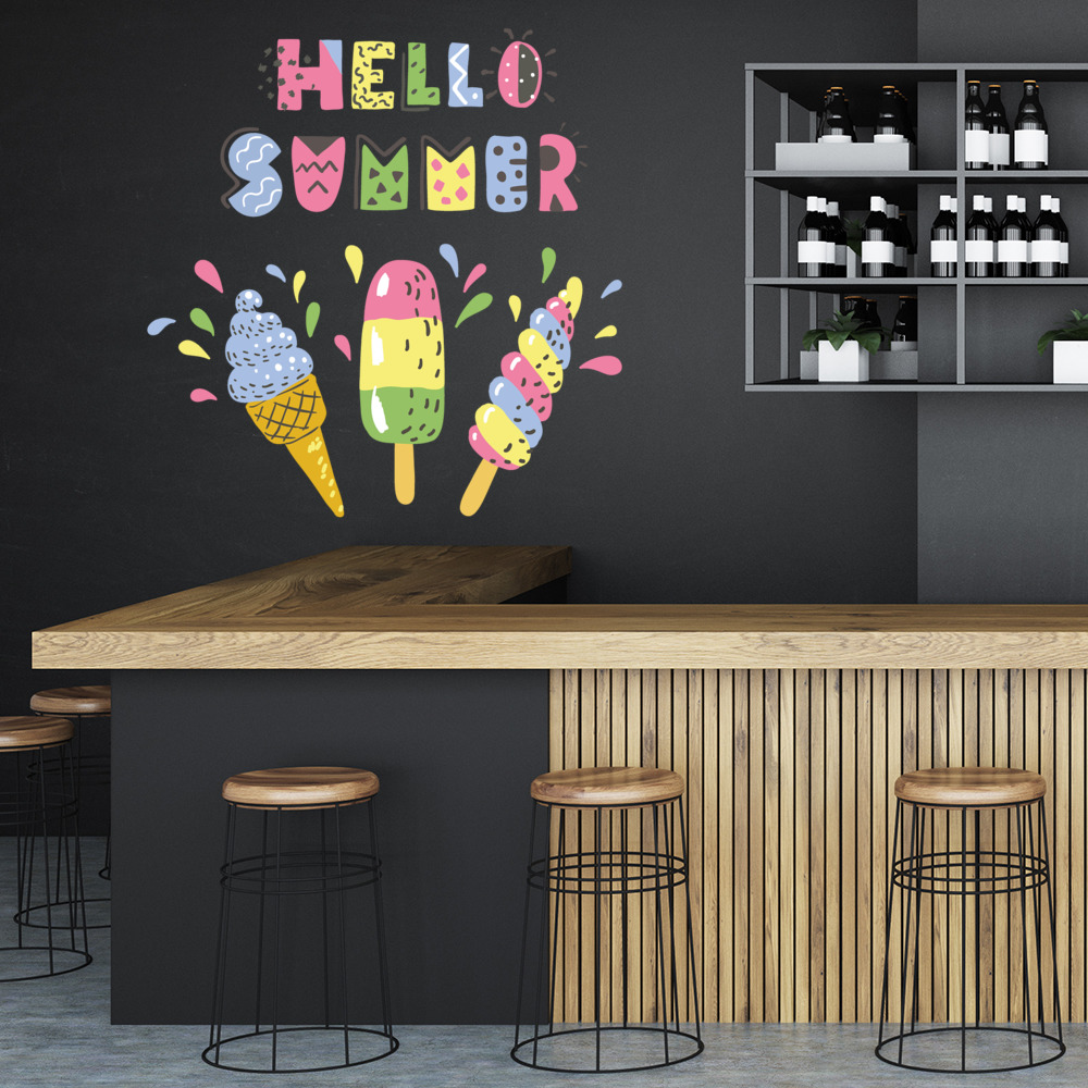 Hello Summer Ice Lolly Ice Cream Wall Sticker
