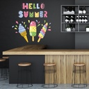 Hello Summer Ice Lolly Ice Cream Wall Sticker