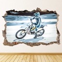 Husqvarna Motocross Bike 3D Hole In The Wall Sticker