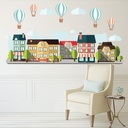 Hot Air Balloon Village Kids Wall Sticker
