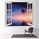 Hot Air Balloon Ocean 3D Window Wall Sticker