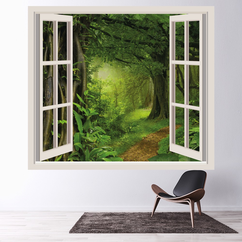 Into The Jungle 3D Window Wall Sticker