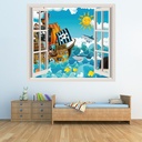 Jolly Roger Pirate 3D Window Wall Sticker