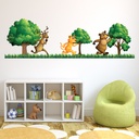 Jungle Animals Scene Green Trees Wall Sticker