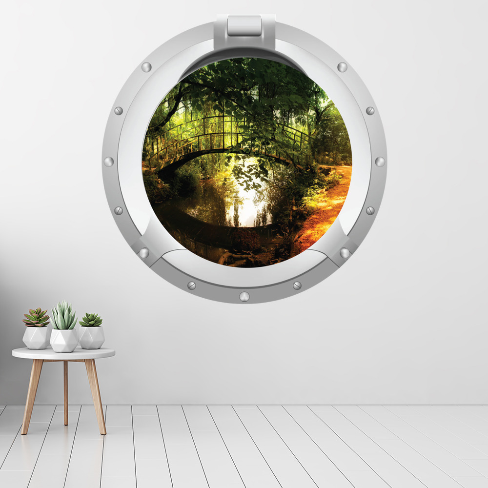 Jungle Bridge Porthole 3D Wall Sticker