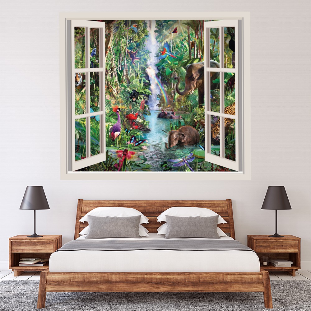 Jungle Scene 3D Window Wall Sticker
