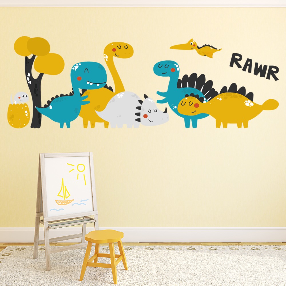 Jurassic Dinosaur Scene Wall Sticker
