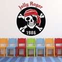 Jolly Roger Pirate Skull Badge Wall Sticker