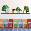 Jungle Animals Green Trees Wall Sticker