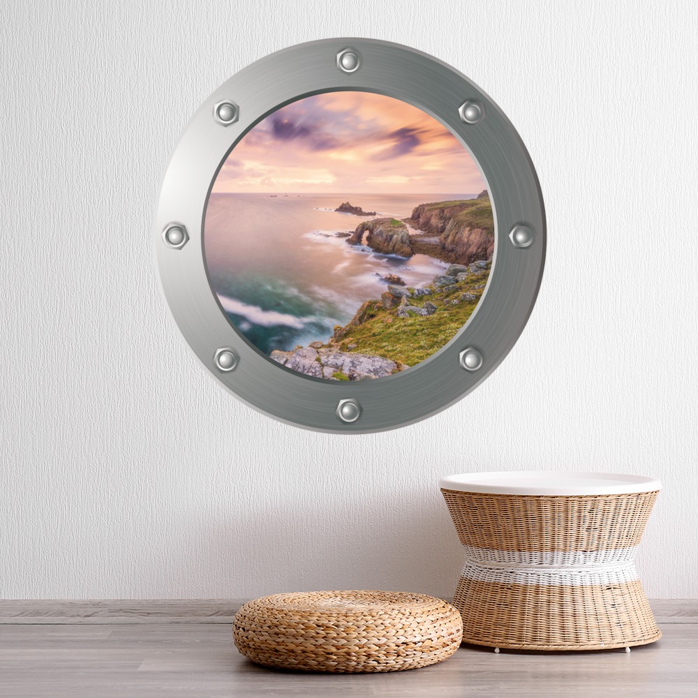 Lands End Sunset Porthole Wall Sticker