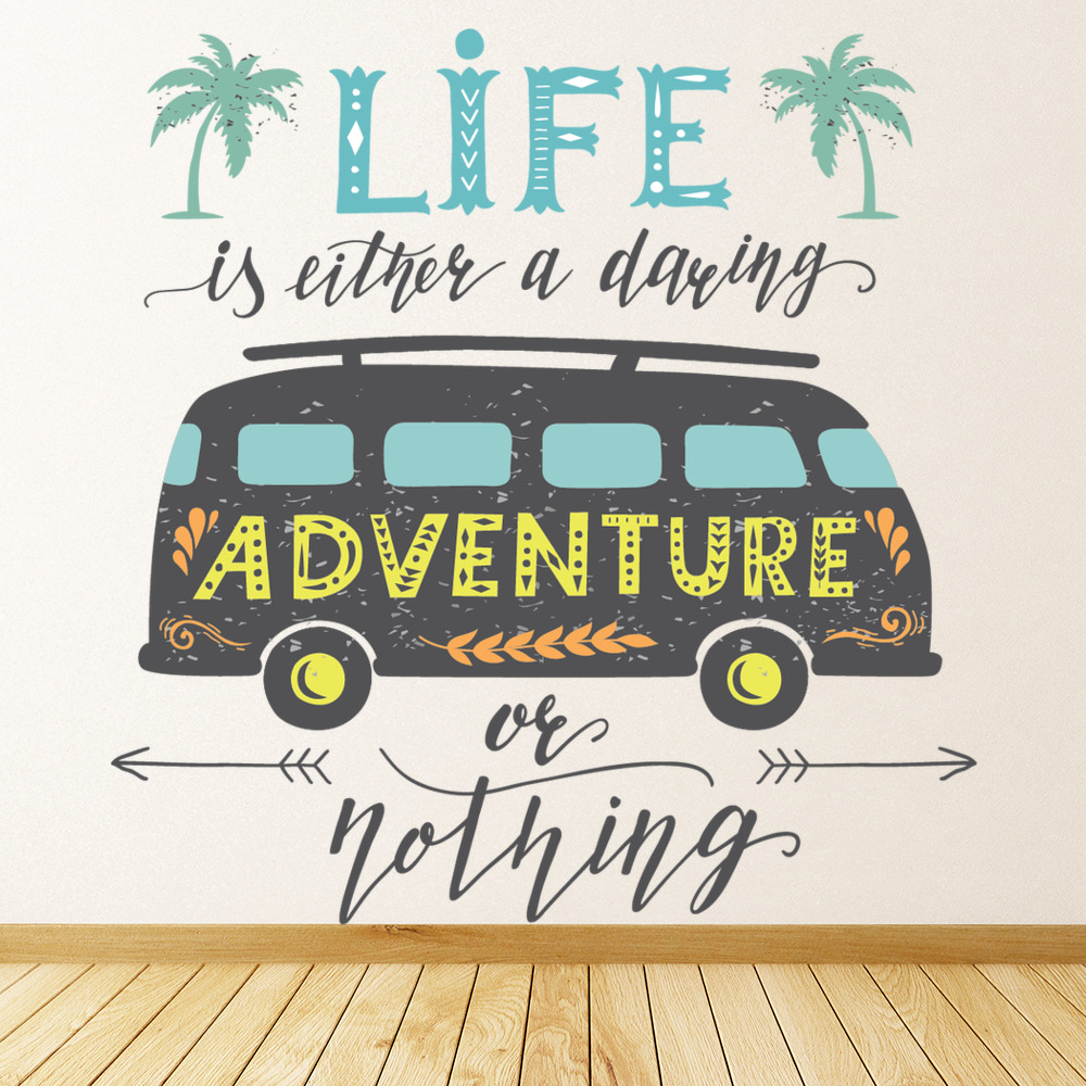 Life Is A Daring Adventure Travel Quote Wall Sticker