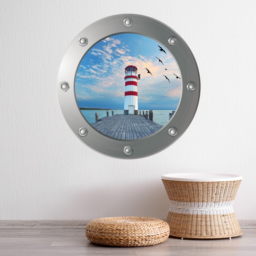 Lighthouse Porthole Wall Sticker