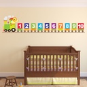 Lion Number Train Nursery Wall Sticker