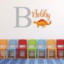 Personalised Name & Initial Stegosaurus Wall Sticker