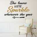 Leave a Little Sparkle Girl's Gold Glitter Effect Wall Sticker