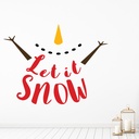 Let It Snow Christmas Festive Snowman Wall Sticker