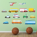 Lorry & Car Transport Wall Sticker Set