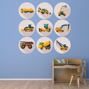 Lorry Truck Digger Construction Wall Sticker Set
