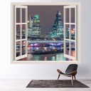 London at Night 3D Window Wall Sticker