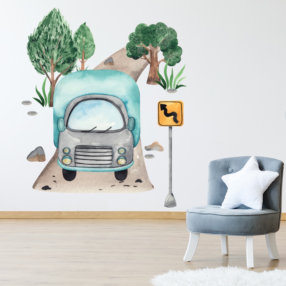 Lorry Childrens Nursery Wall Sticker