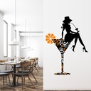 Martini Cocktail Lady Wall Sticker