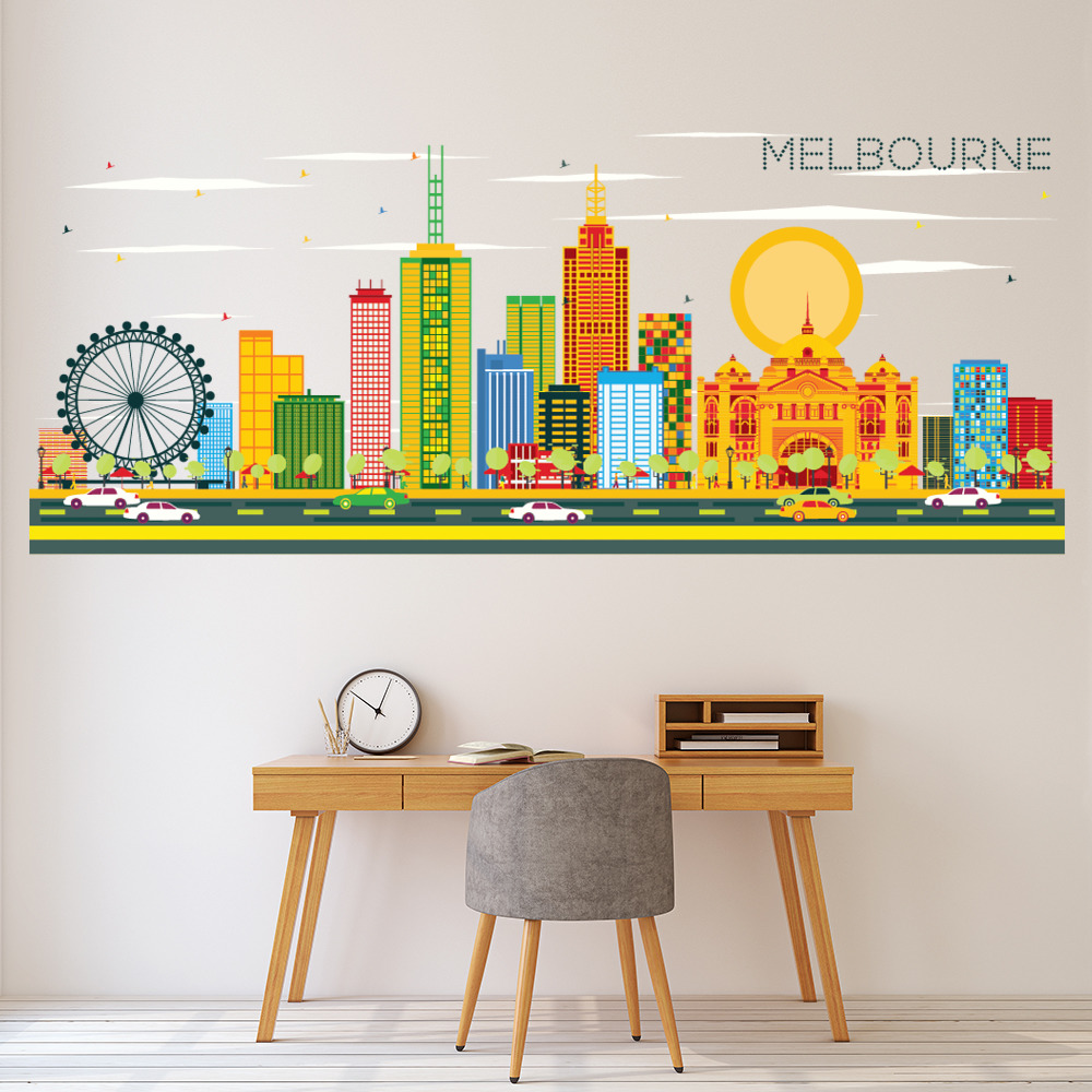 Melbourne Australia City Skyline Wall Sticker