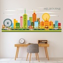 Melbourne Australia City Skyline Wall Sticker