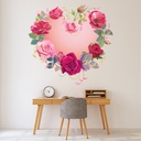 Pink Rose Heart Wall Sticker